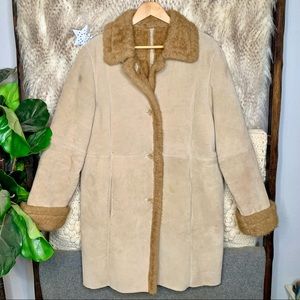 Vintage Leather U.S.A. Penny Lane Tan Faux Fur Lined Jacket - Afghan Coat
